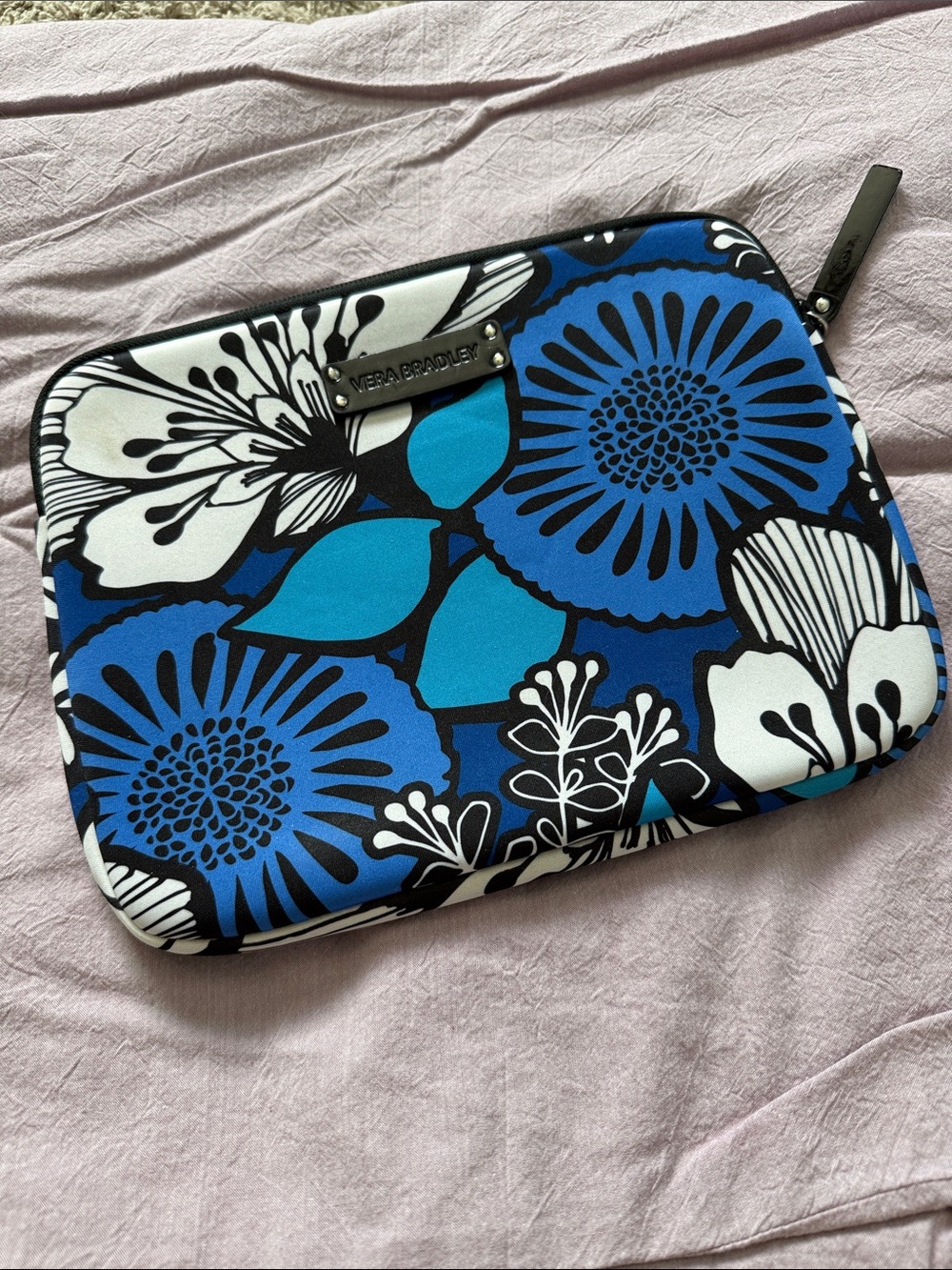 Vera Bradley Blue Turquoise Floral Laptop Sleeve